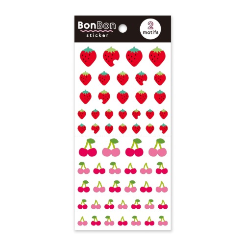 [씰] 마인드웨이브 BON BON 2디자인 스티커 : 딸기 &amp; 체리