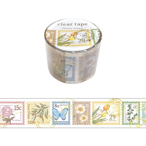 마인드웨이브 금박 클리어 테이프 30mm : flower stamp