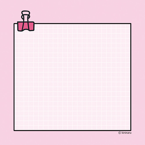 [자체제작] ⓒkininaru 딸기우유 떡메모지 (핑크 클립)