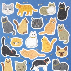 [씰] 마인드웨이브 스티커 : MEOW 고양이 (네이비)
