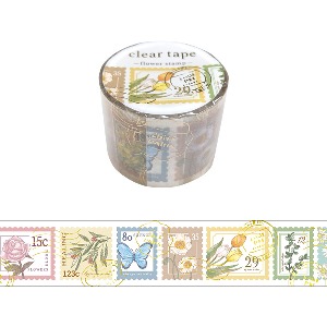 마인드웨이브 금박 클리어 테이프 30mm : flower stamp