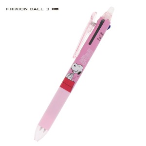 [펜] PILOT 지워지는 볼펜 프릭션 3색 슬림 (0.38mm) 스누피 핑크