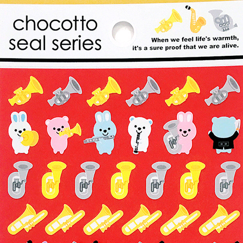 [씰] chocotto seal series 스티커 : 악기 동물