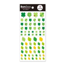 [씰] 마인드웨이브 BON BON 2디자인 스티커 : 클로버 &amp; 잎