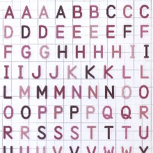 [씰] 마인드웨이브 문자 스티커 : 핑크 슬림 알파벳